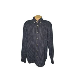 American‎ Eagle denim print long sleeve button down large